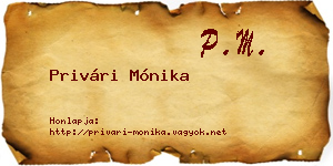 Privári Mónika névjegykártya